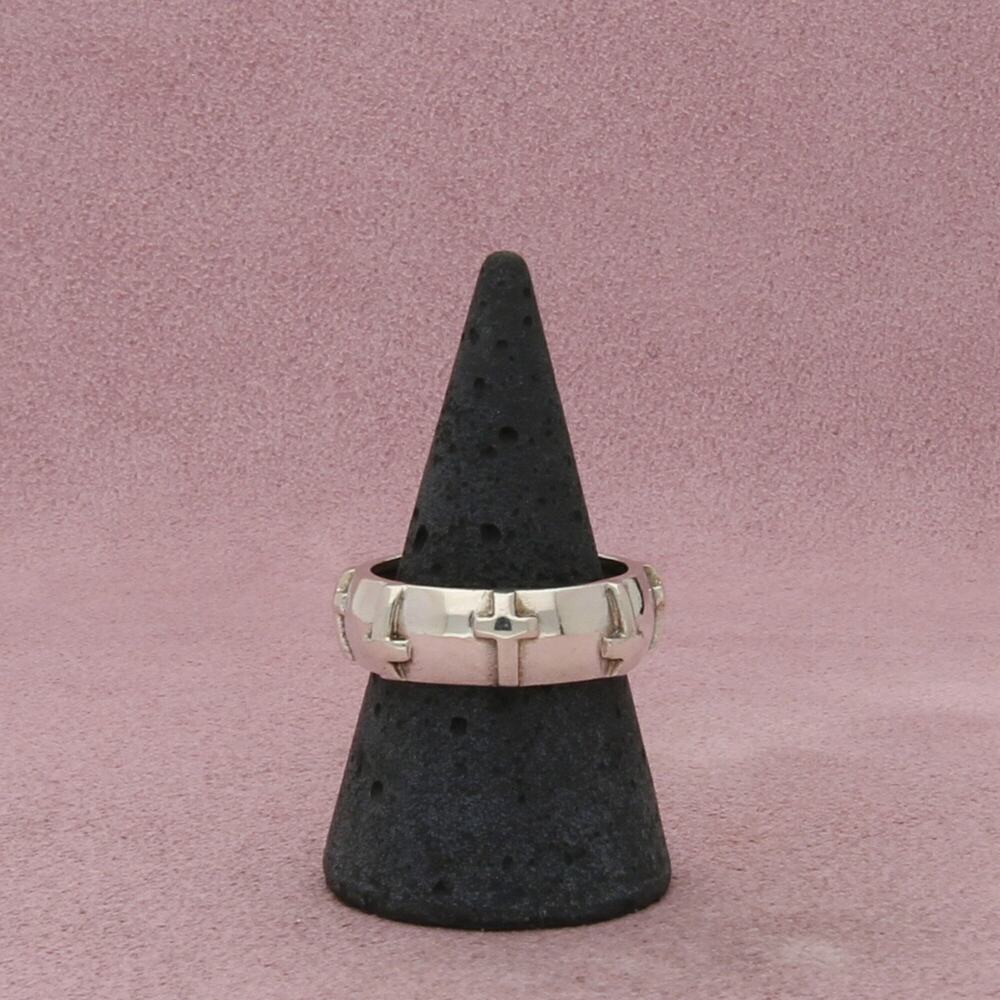 sterling silver crosses band ring size 9.5 - Picture 3 of 5